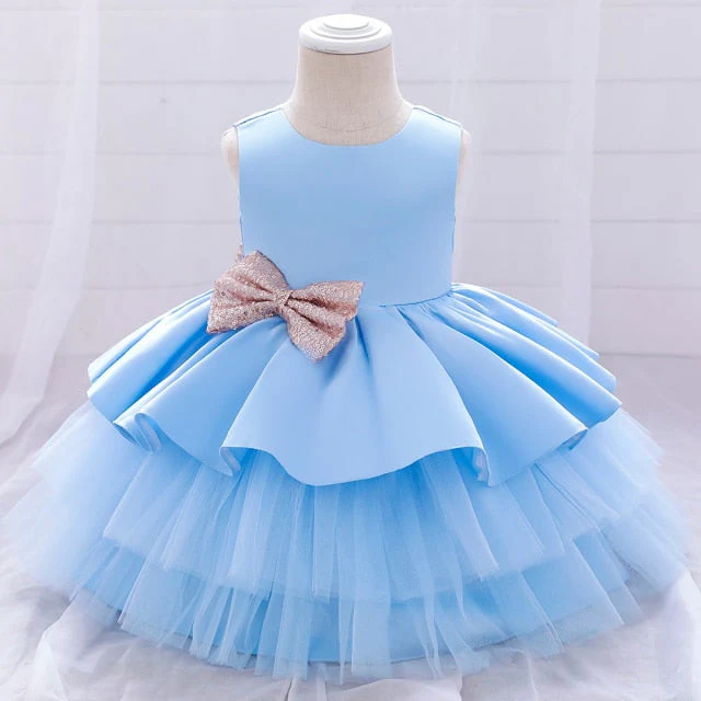 Infant Baby Girl Dresses Girl Ball Gown Tutu Princess Dress Sequin Bow Baby Girl Dress 1st Birthday Wedding Party Dress - Deanwangkt