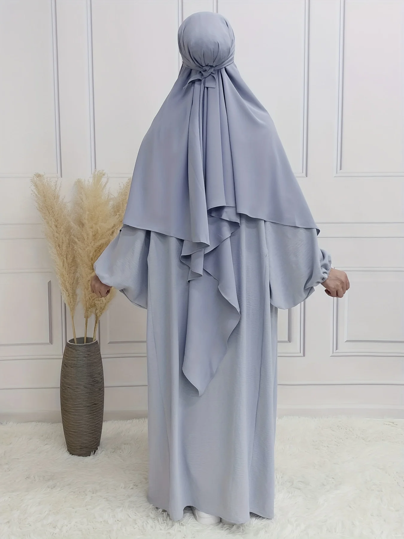 Modest Islamic Solid Khimar, Elegant Solid Hijab, Women's Clothing - Deanwangkt