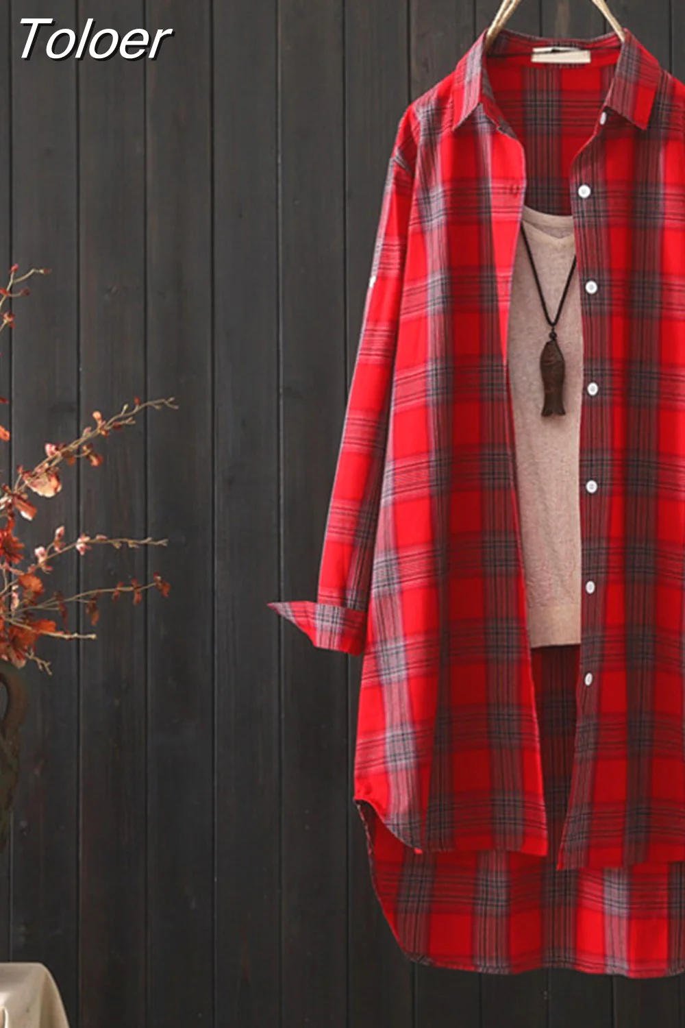 deanwangkt Women Blouses Plaid Shirt Female Casual Long Sleeve Shirt Tops Lady Clothes Loose Blouse Chic Outerwear  Autumn Spring - Deanwangkt