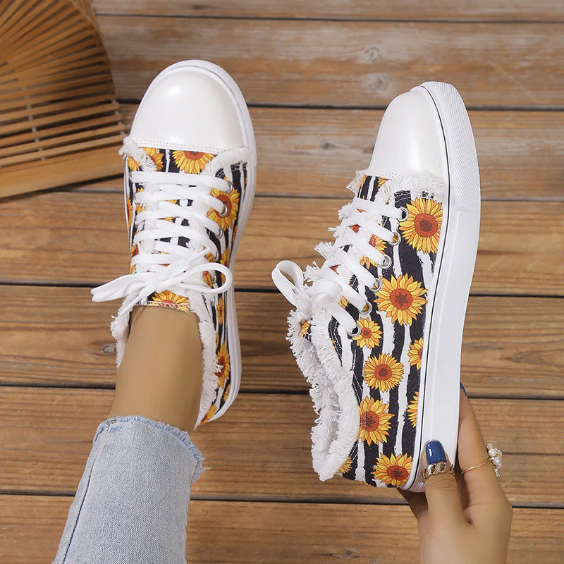 deanwangkt - Halloween Yellow Casual Daily Patchwork Printing Round Comfortable Shoes - Deanwangkt