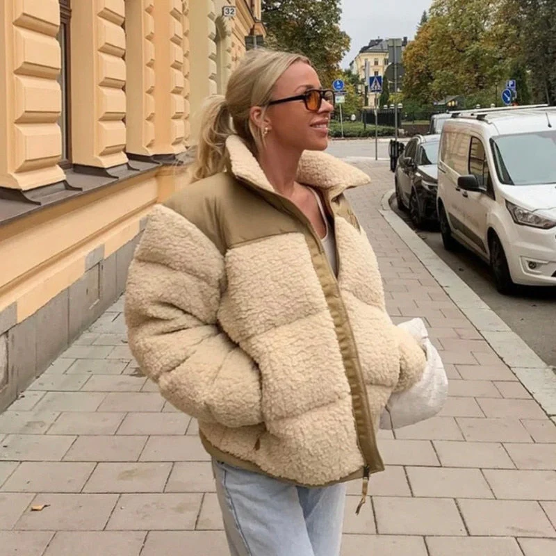 deanwangkt Thick Warm Teddy Jacket Women Winter Suede Fur Fleece Jacket Coat Faux Shearling Outerwear Coats Female Lamb Puffer Jackets Man - Deanwangkt