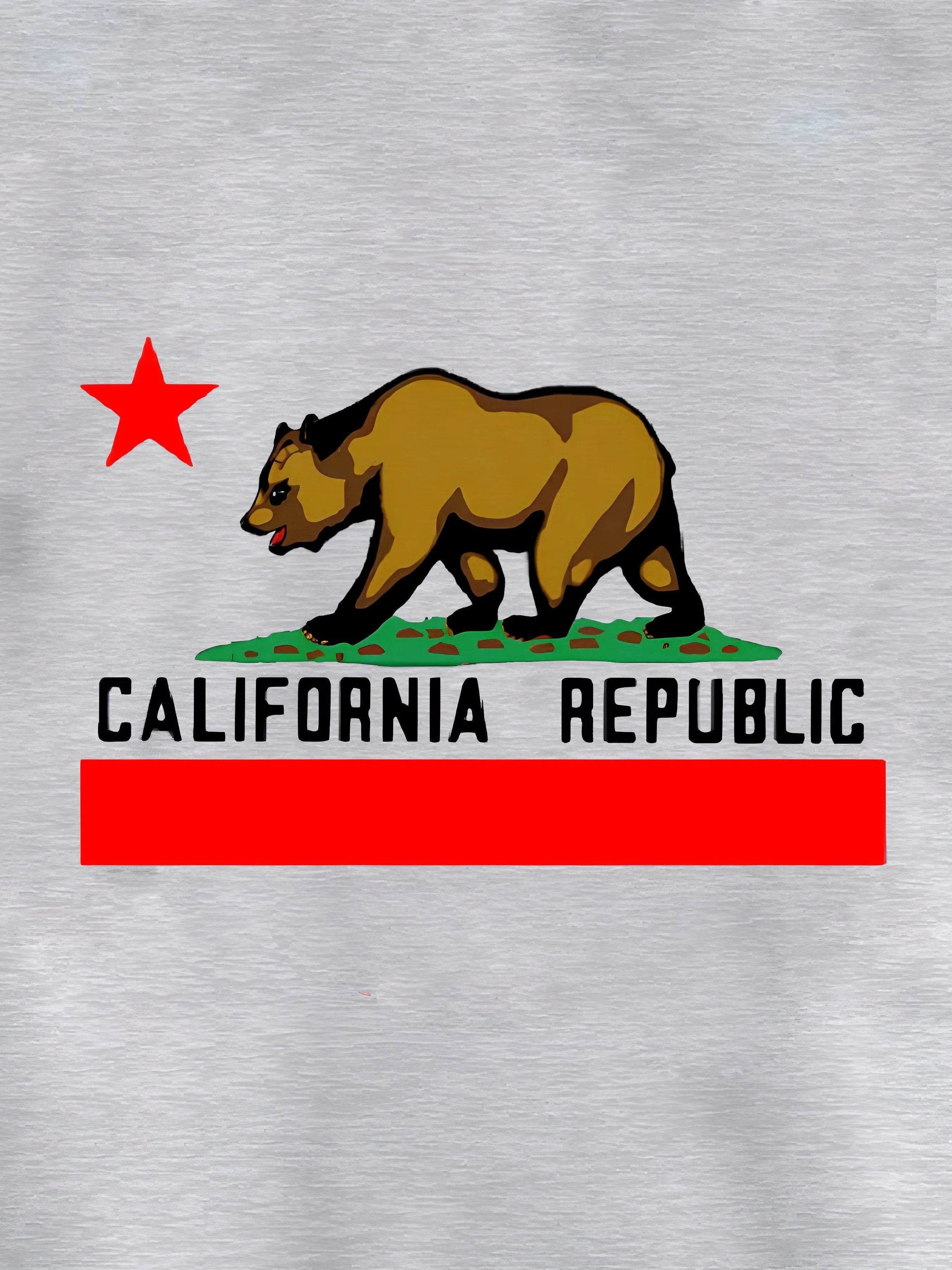 California Republic Print Sweatshirt, Casual Long Sleeve Crew Neck Sweatshirt, Women's Clothing - Deanwangkt
