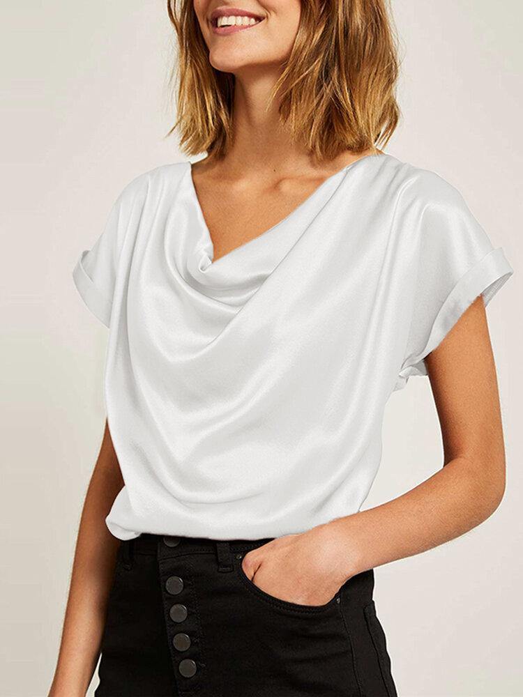 deanwangkt Daily Swing Collar Bat Short Sleeve Loose Shirt - Deanwangkt