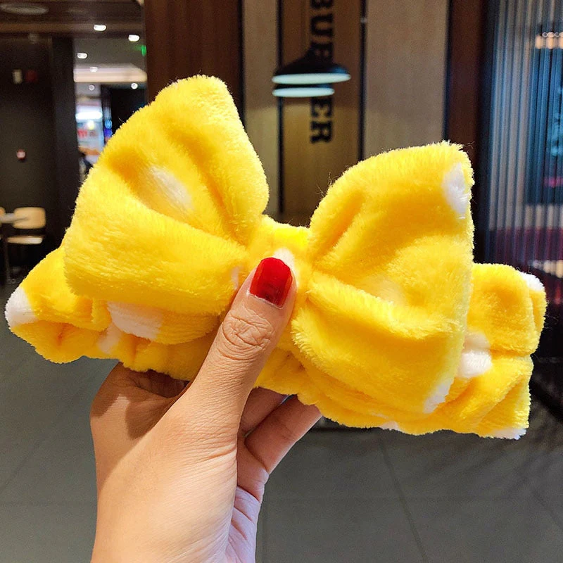 Wash Face Hair Holder Hairbands Soft Warm Coral Fleece Bow Animal Ears Headband For Women Girls Turban Fashion Hair Accessories - Deanwangkt