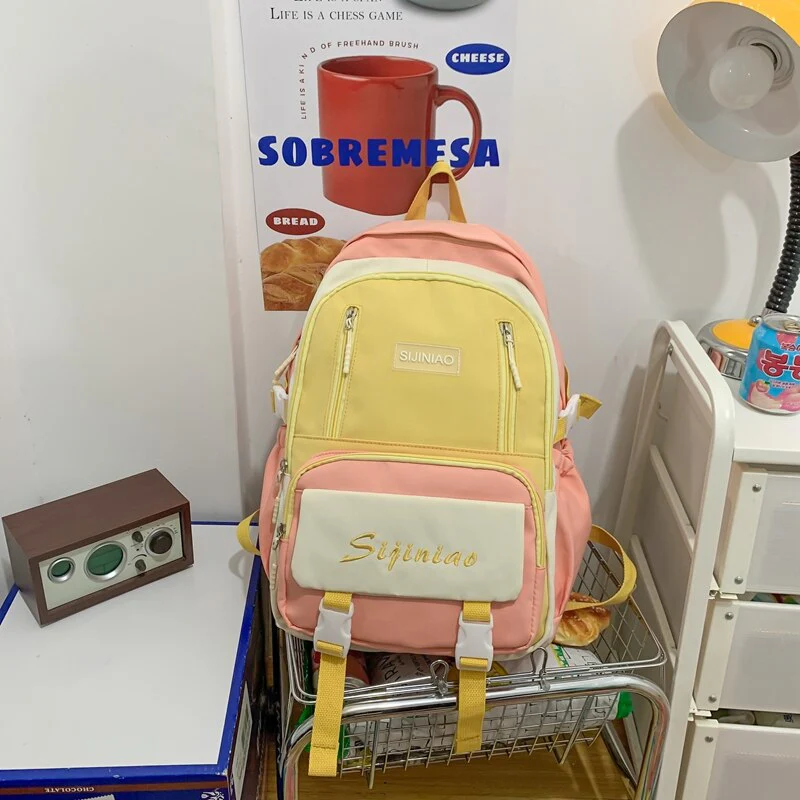 Back to school  Girls High-capacity Schoolbag High School Fashion Waterproof Backpack Women Cute Travel Mochila Nylon Laptop Rucksack - Deanwangkt