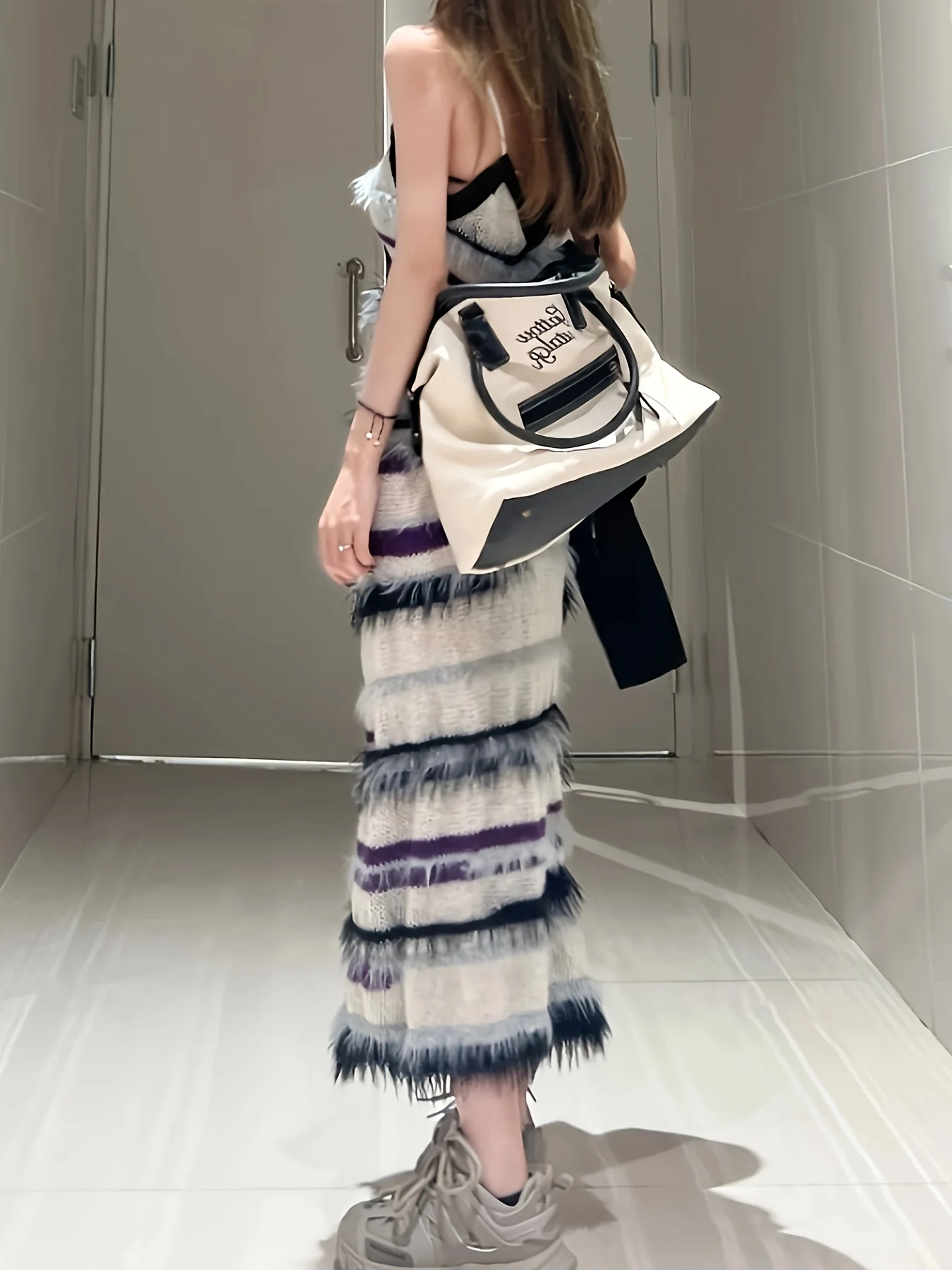 deanwangkt  Fringe Trim Cami Dress, Casual Knit Sleeveless Dress For Spring & Fall, Women's Clothing - Deanwangkt