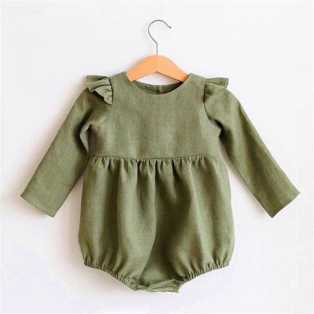 Baby Girl Clothes 0-2T Long Sleeve Romper Jumpsuits One-piece New Fashion 100% Organic Cotton Newborn Baby Girl Rompers - Deanwangkt