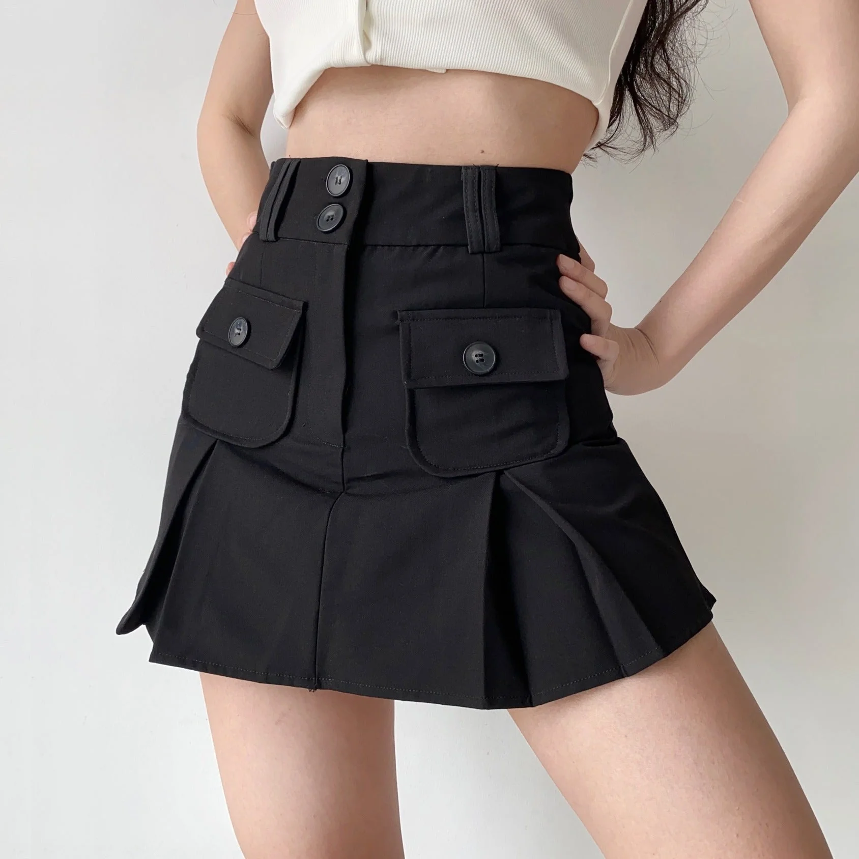 deanwangkt - Raquelle Pleated Pocket Skirt - Deanwangkt