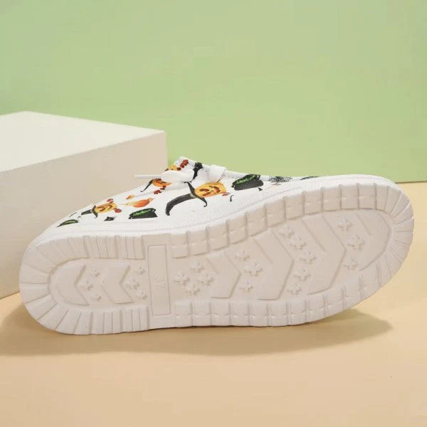 deanwangkt - White Casual Patchwork Printing Round Comfortable Out Door Shoes - Deanwangkt