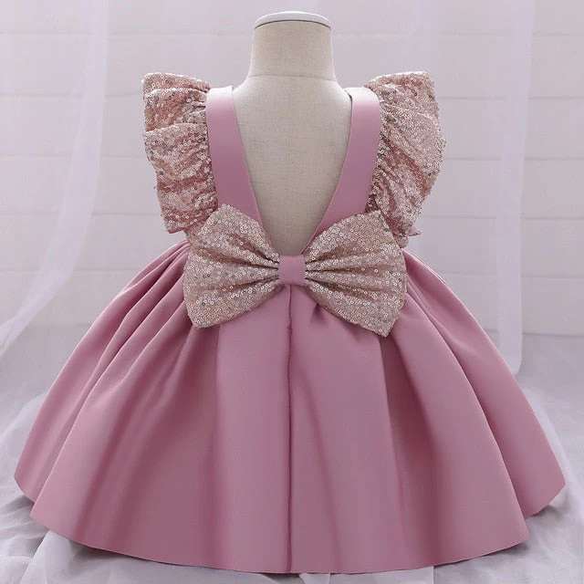 Infant Baby Girl Dresses Girl Ball Gown Tutu Princess Dress Sequin Bow Baby Girl Dress 1st Birthday Wedding Party Dress - Deanwangkt