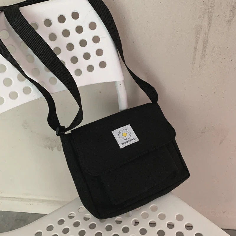 deanwangkt Korean Casual Canvas-Bag Women Small Messenger Bag Ladies Shoulder Bags For Women  Crossbody Bags Women Ladies Phone Bag - Deanwangkt
