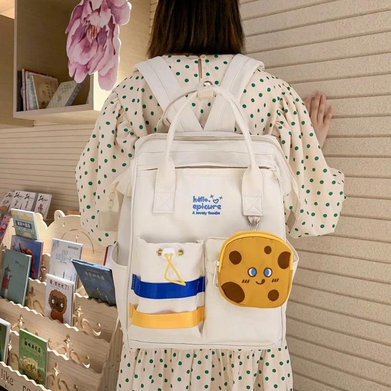 BACK TO COLLEGE  Fashion Girls Cute Backpack Sweet Kawaii Teenager Schoolbag Rucksack High School Mochila Bookbag Nylon Shoulder Bag - Deanwangkt