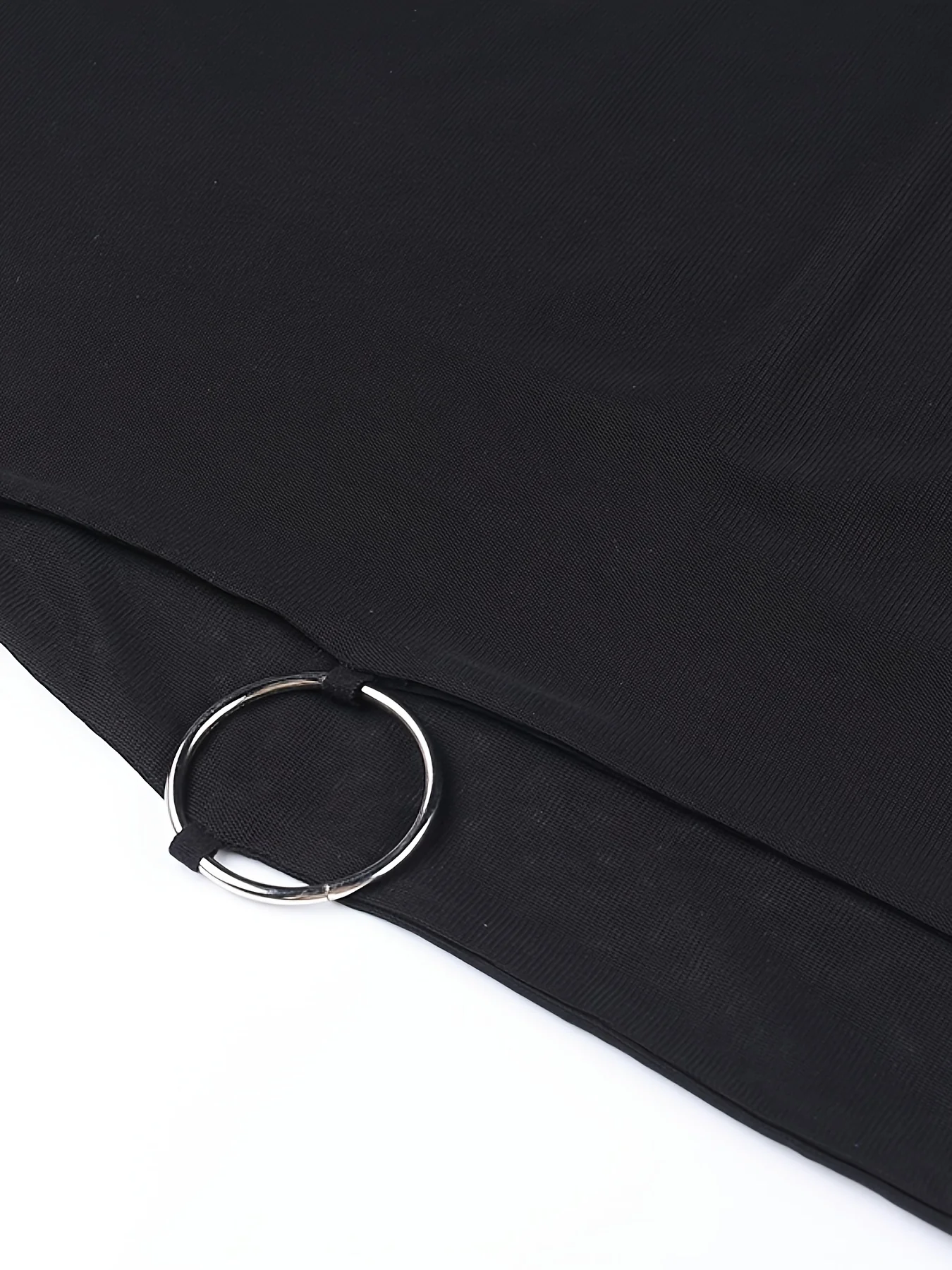 deanwangkt  Sexy Backless Halter Neck Dress, Solid Sleeveless Ring Split Hem Mini Dress, Women's Clothing - Deanwangkt