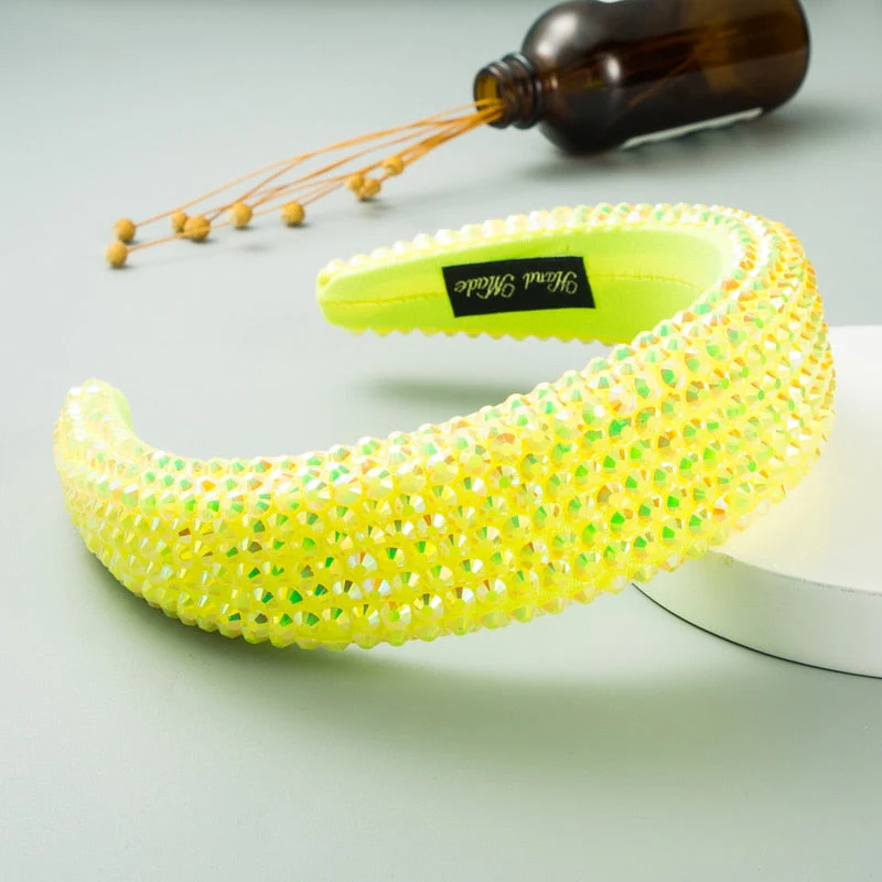 Hotsale New Bling Rhinestone Full Crystal Headbands for Women  Shiny Diamond Bedazzled Designer Tiara Baroque Headband Women - Deanwangkt