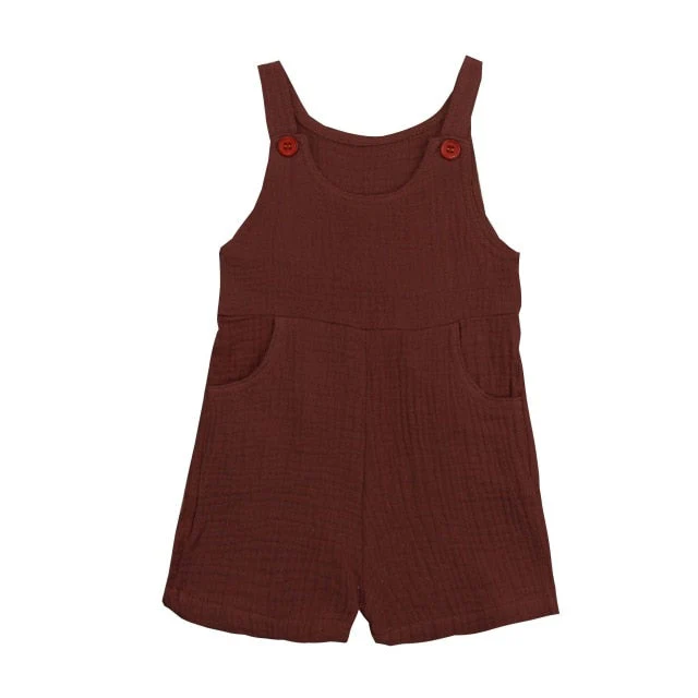 0-3T Baby Summer Clothes Girls Sleeveless Romper Boys Brace Pants Kids Overalls Kid Jumpsuit Girl Outfits For Toddler - Deanwangkt