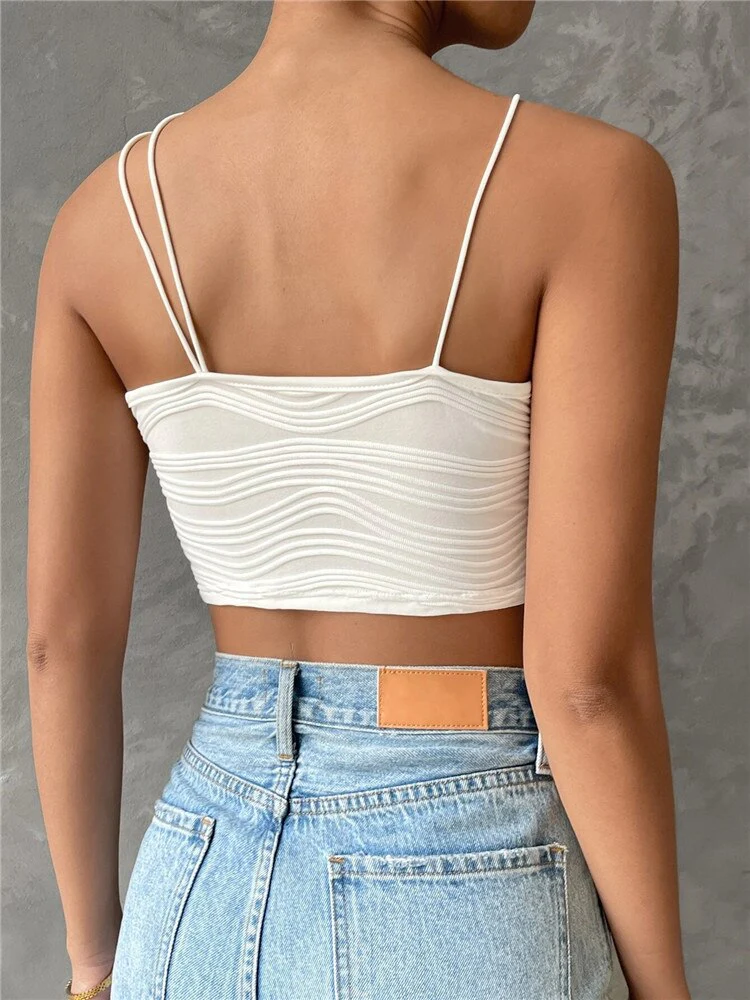 deanwangkt Sexy Asymmetric Neck Crop Top Women Summer Y2K Clothes Grunge High Street Sleeveless Backelss Party Cami Top Streetwear - Deanwangkt