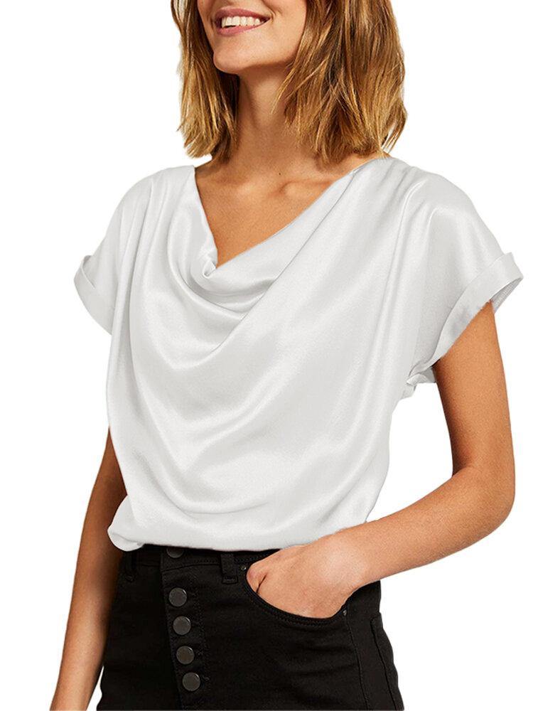 deanwangkt Daily Swing Collar Bat Short Sleeve Loose Shirt - Deanwangkt