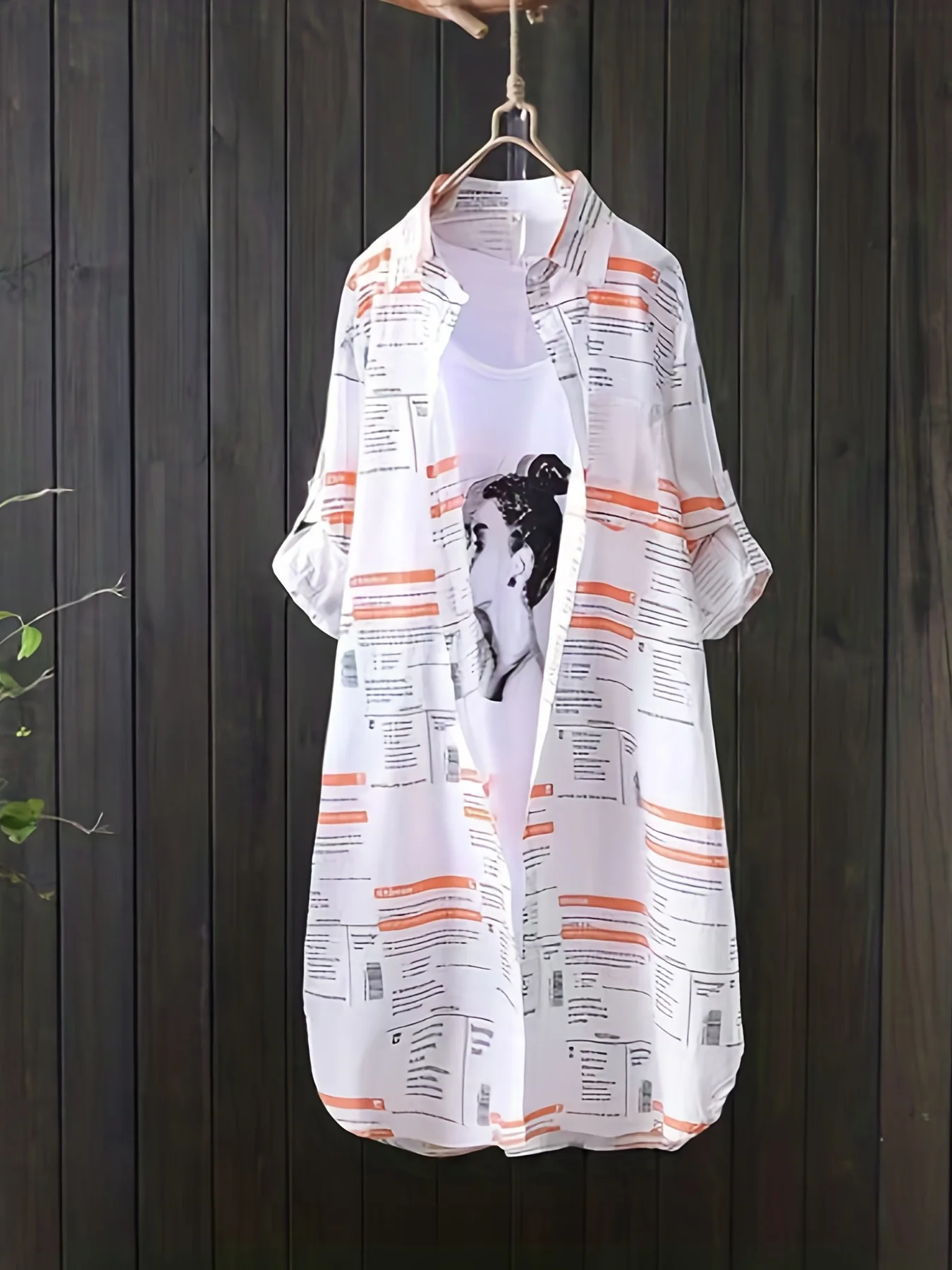 deanwangkt Plaid Print Dipped Hem Shirt, Casual Mid Length Button Front Turn Down Collar Long Sleeve Shirt, Women's Clothing - Deanwangkt