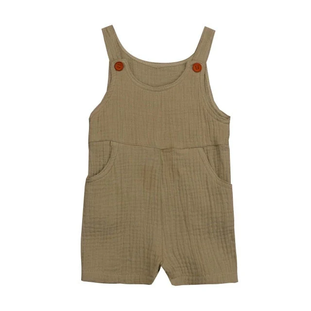 0-3T Baby Summer Clothes Girls Sleeveless Romper Boys Brace Pants Kids Overalls Kid Jumpsuit Girl Outfits For Toddler - Deanwangkt