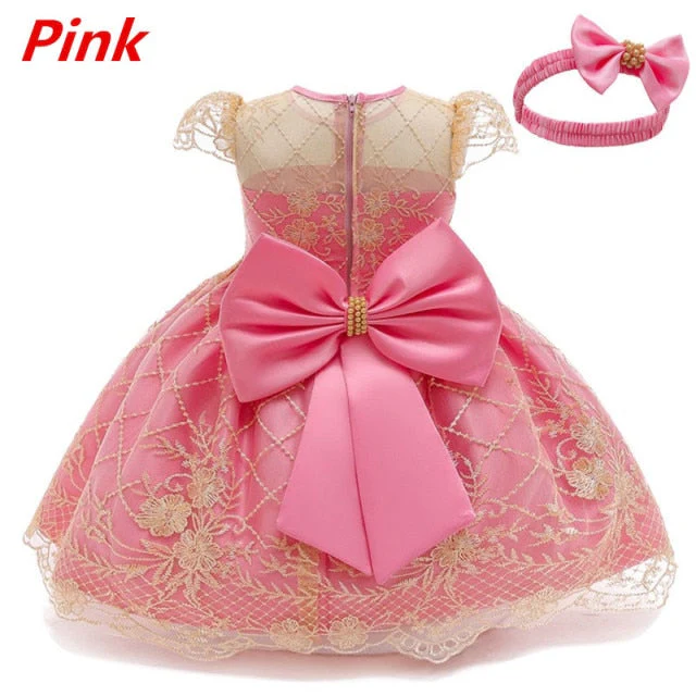 Baby Girls Christmas Dress 3 6 9 12 18 24 Months Toddler Newborn Lace Princess Dress 1 Year Old Birthday Party New Year Costume - Deanwangkt