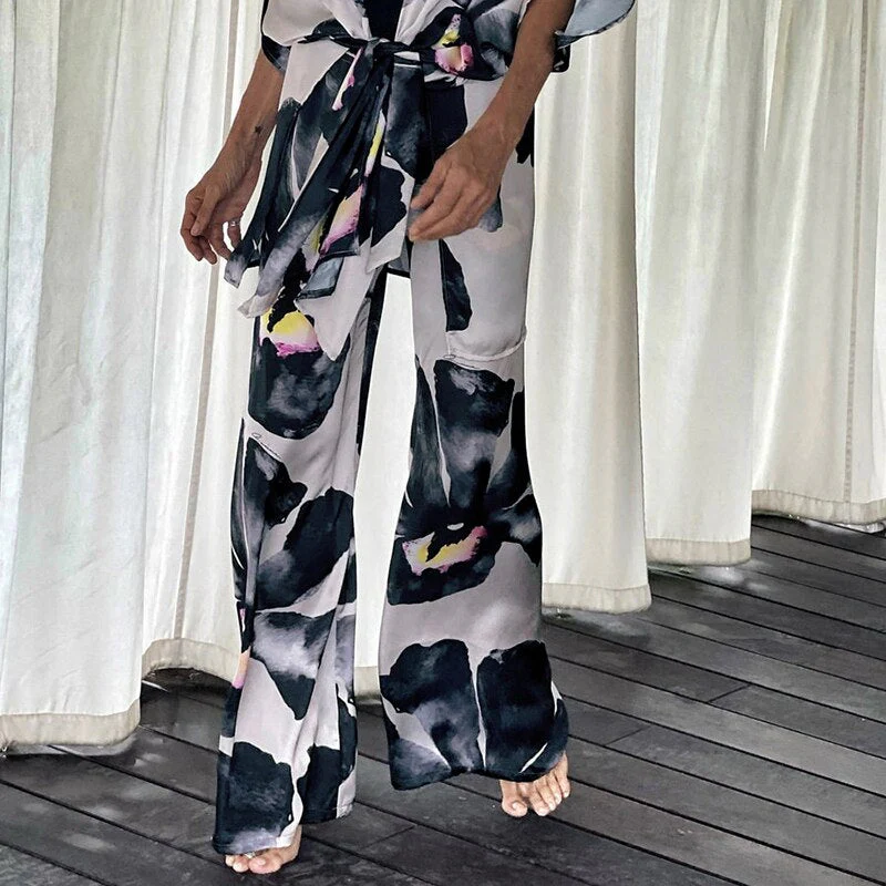 deanwangkt Sunforyou Chiffon Beach Cover up Print Tiger Striped Kaftan Tunic Swimsuit Cover up Plus Size Pareo Pants Beach Kimono Beachwear - Deanwangkt