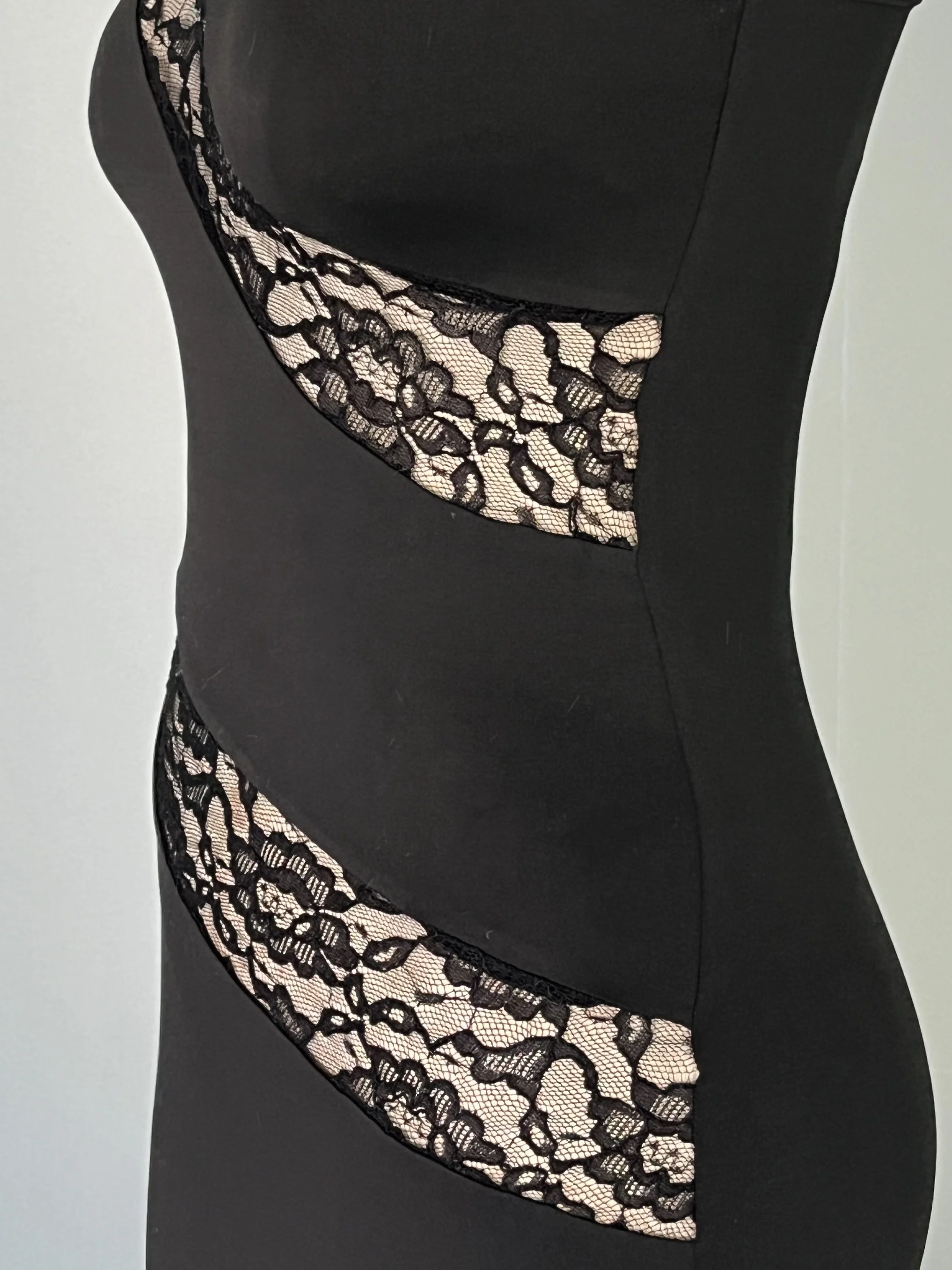 Bodycon One Shoulder Dress, Elegant Contrast Lace Asymmetrical Dress, Women's Clothing - Deanwangkt