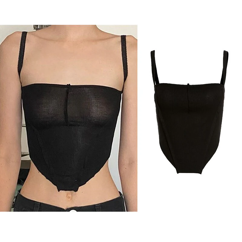 deanwangkt Y2K Bandana Print Halter Tops Women Summer Sleeveless Crop Tops Harajuku Aesthetics Corset Tops Sexy Backless Bandage Camisoles - Deanwangkt