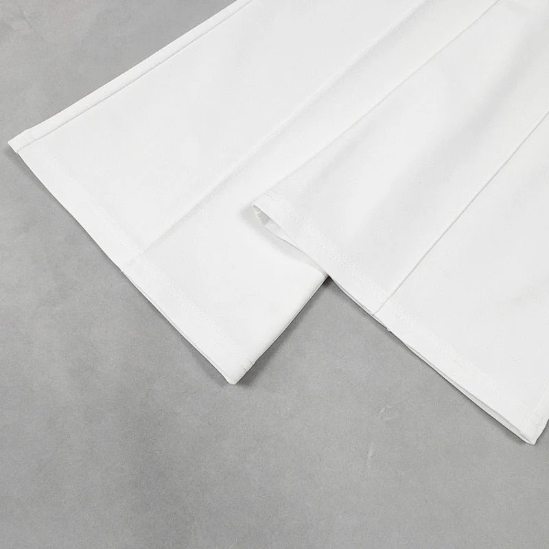 deanwangkt  Boned Corset Crop Top Two Piece Pants Set Women Strapless High Waist Flare Trousers 2 Piece Set Summer Long Suit Tracksuit - Deanwangkt