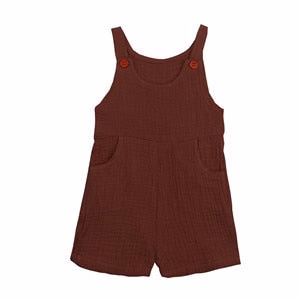 deanwangkt 0-24M Summer Solid Rompers Newborn Infant Baby Girl Boy Outfit Cotton Romper Jumpsuit Bebe Kids Ropa Sleevless Casual Clothes - Deanwangkt