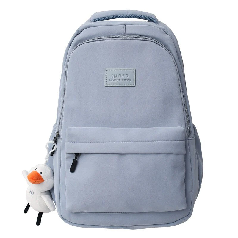 BACK TO SCHOOL   Womens Fashion Backpack Cute Nylon Lady Mochila School Bag for Teenager Girls Kawaii Waterproof Travel Rucksack Black - Deanwangkt