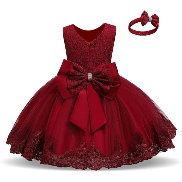 Baby Girls Christmas Dress 3 6 9 12 18 24 Months Toddler Newborn Lace Princess Dress 1 Year Old Birthday Party New Year Costume - Deanwangkt