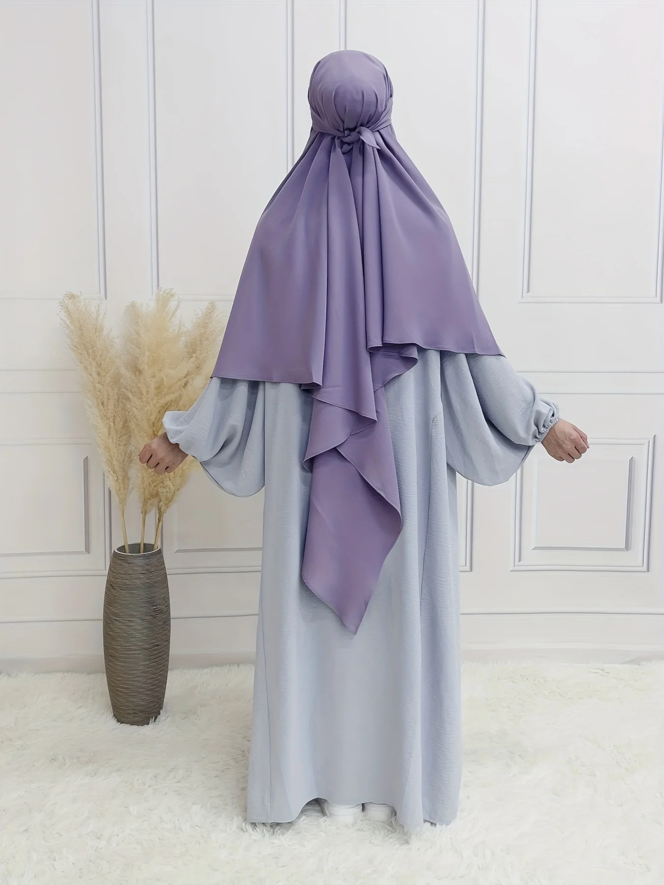 Modest Islamic Solid Khimar, Elegant Solid Hijab, Women's Clothing - Deanwangkt