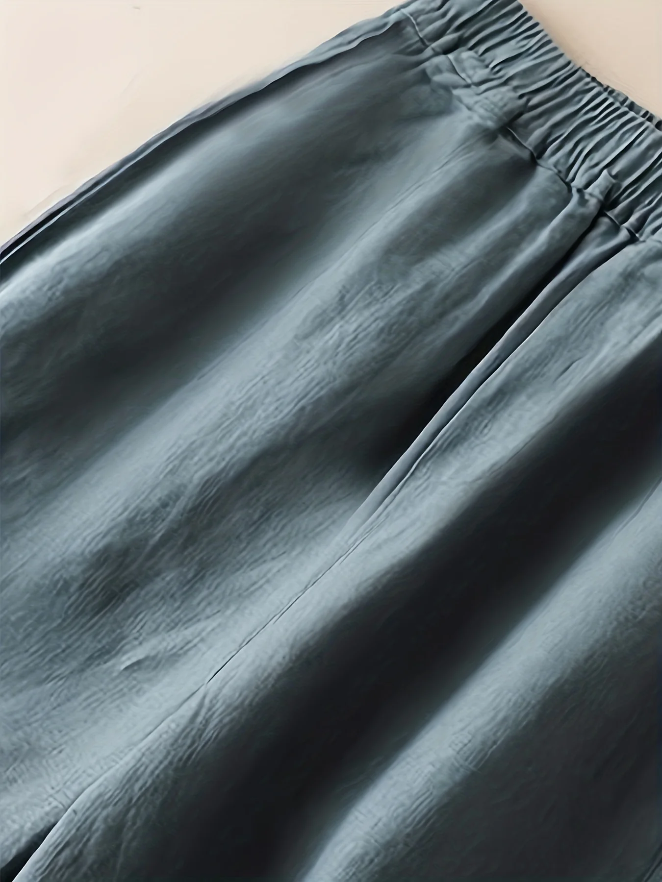 deanwangkt-1  Wide Leg Pants, Elastic Waist Loose Casual Pants For Spring & Summer, Women's Clothing - Deanwangkt