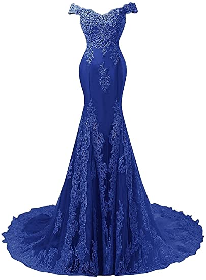 DEANWANGKT Off-Shoulder Mermaid Prom Dresses Fashion Applique Crystal Court Train Vestidos de festa Abendkleider Party Gowns - Deanwangkt