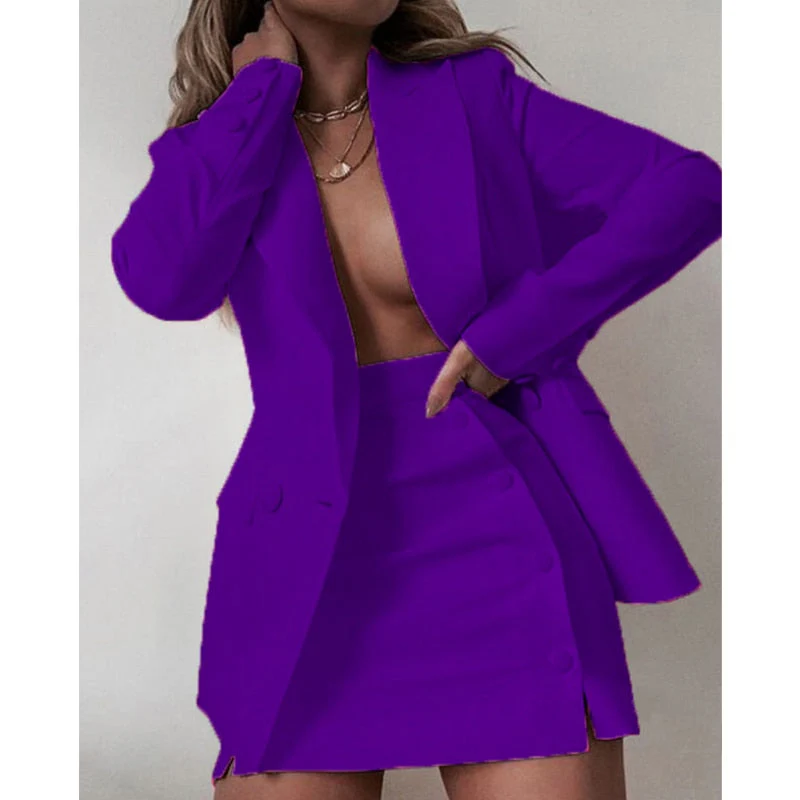 deanwangkt  New Fashion 2 Piece Set Women Streetwear Candy Colour Basic Blazer Sets Coat + Shorts Slim Suit Jacket - Deanwangkt