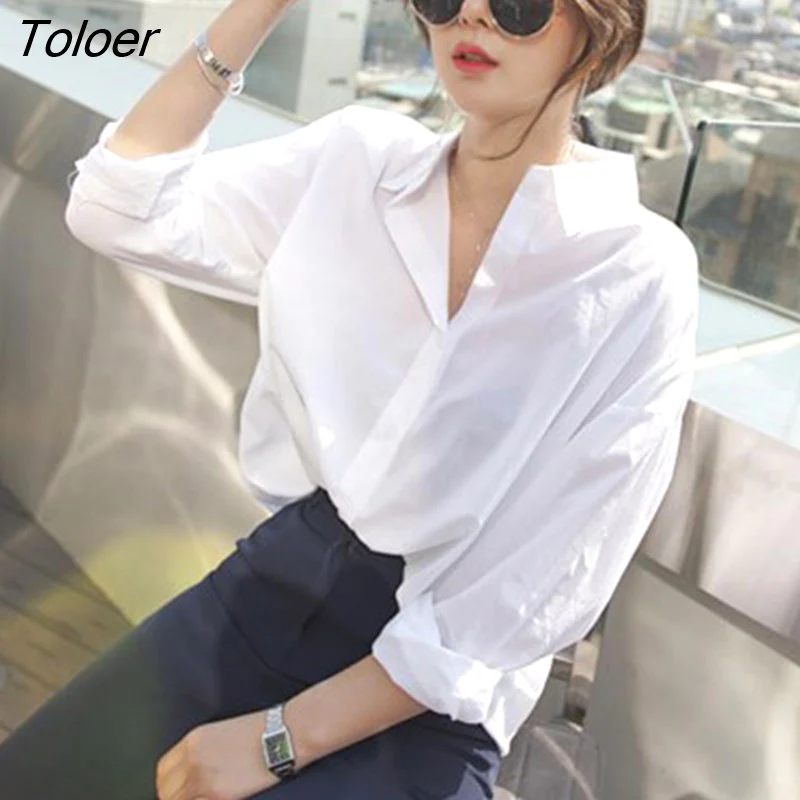 deanwangkt Spring White Shirt Women Long Sleeve Oversized Women Blouse Femme Cotton Shirts For Women Loose Casual Blouses Tops 8874 - Deanwangkt