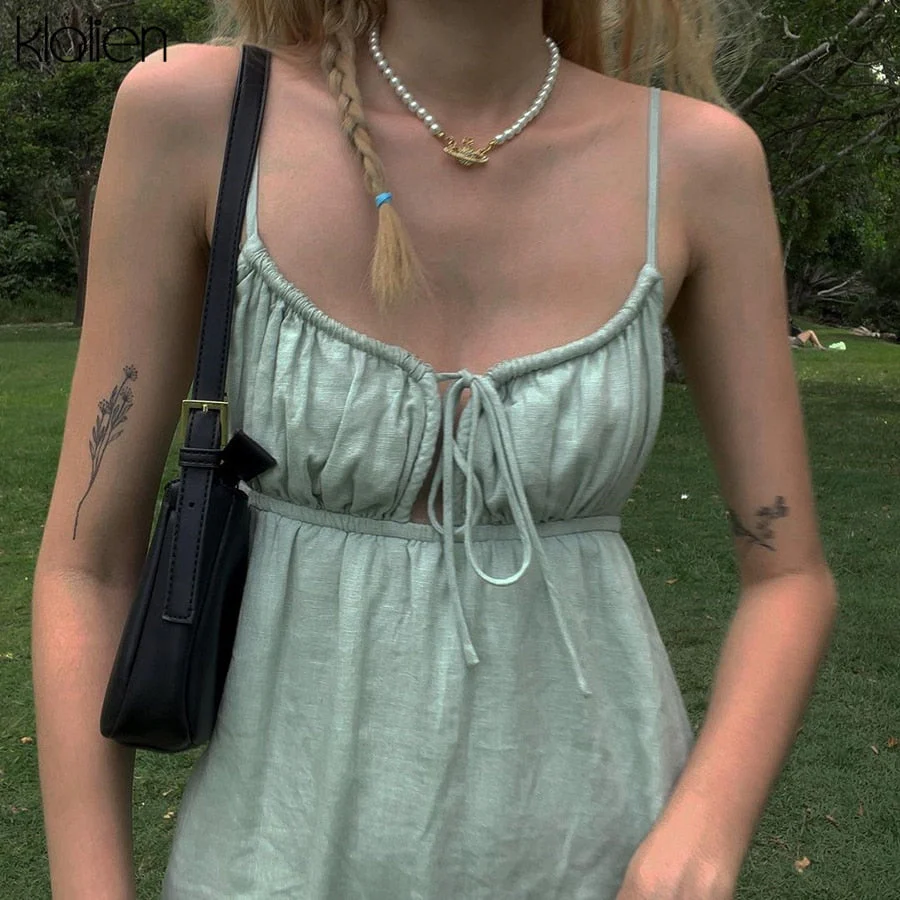 deanwangkt Summer Sexy V Neck Backless Solid A-Line Dress Women New Simple Casual Beach Vacation Club Party Female Mini Dresses - Deanwangkt