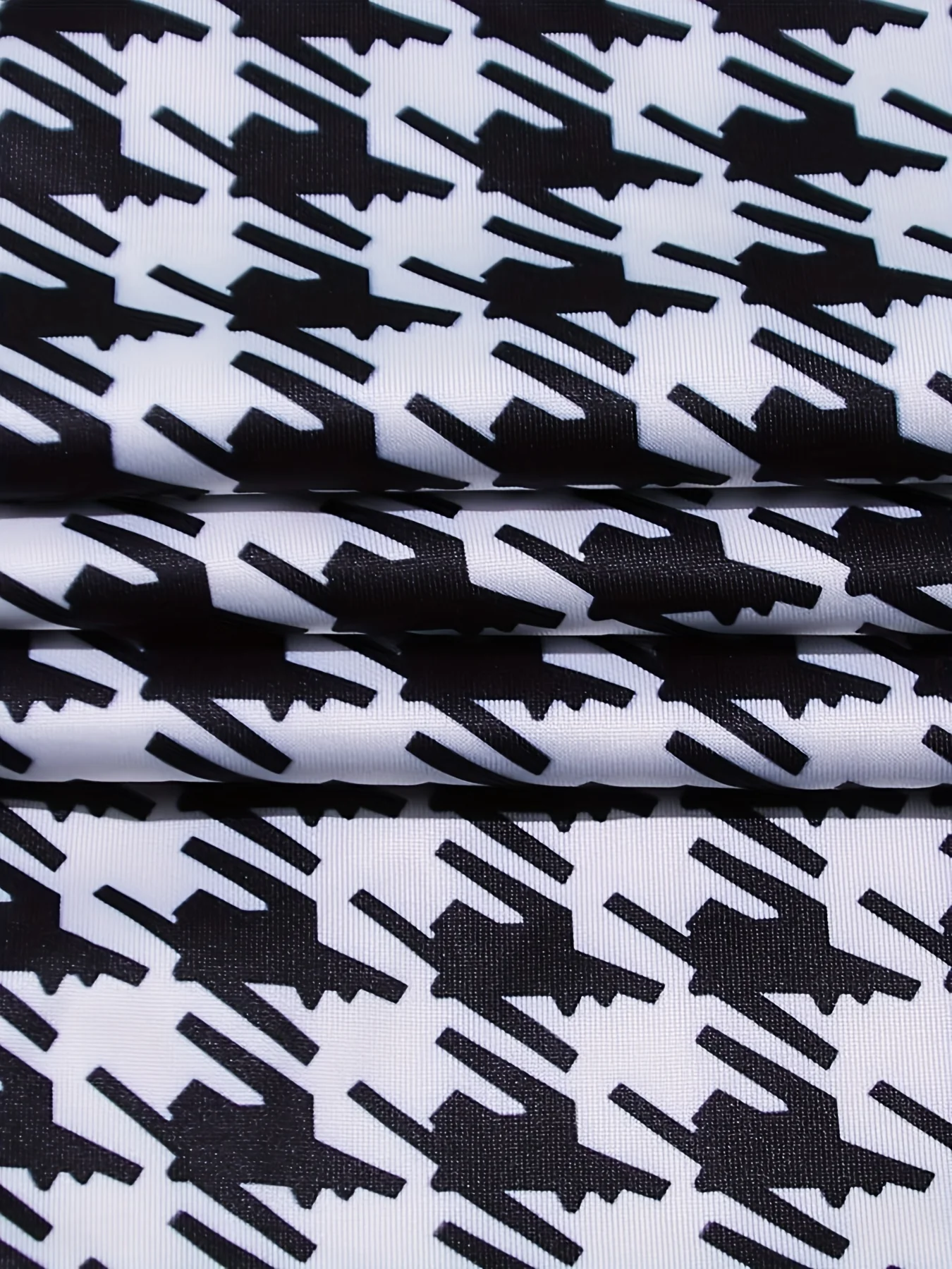 deanwangkt-1  Houndstooth Print Two-piece Set, Zip Up Long Sleeve Jacket & Elastic Waist Pants Outfits, Women's Clothing - Deanwangkt