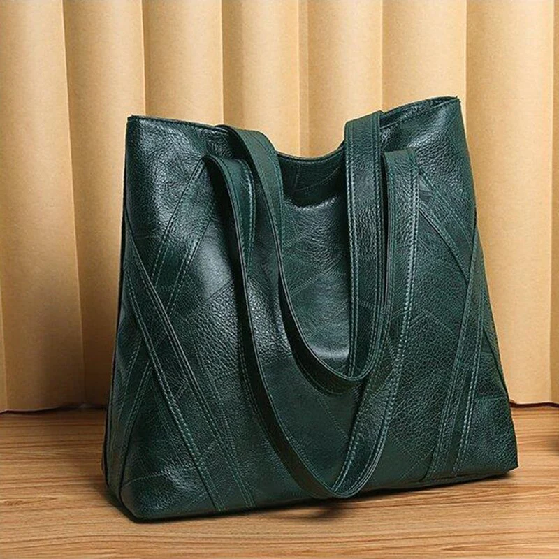deanwangkt Women's Luxury Handbag New Fashion Women's Shoulder Bag Large Capacity Retro Soft Pu Leather High Quality Tote Bag for Women - Deanwangkt