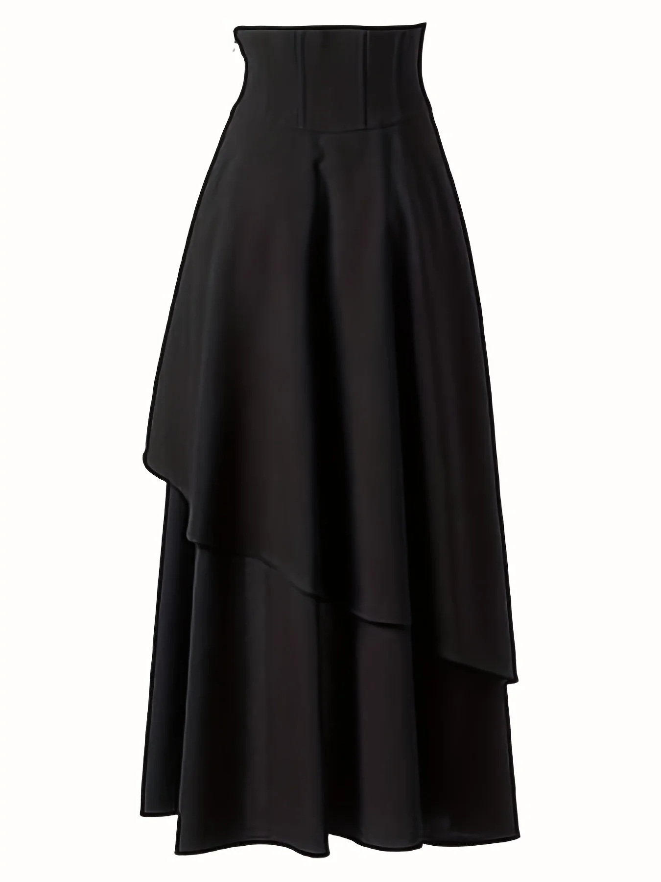 Asymmetrical Hem Criss Cross Skirt, Gothic High Waist Skirt, Women's Clothing - Deanwangkt