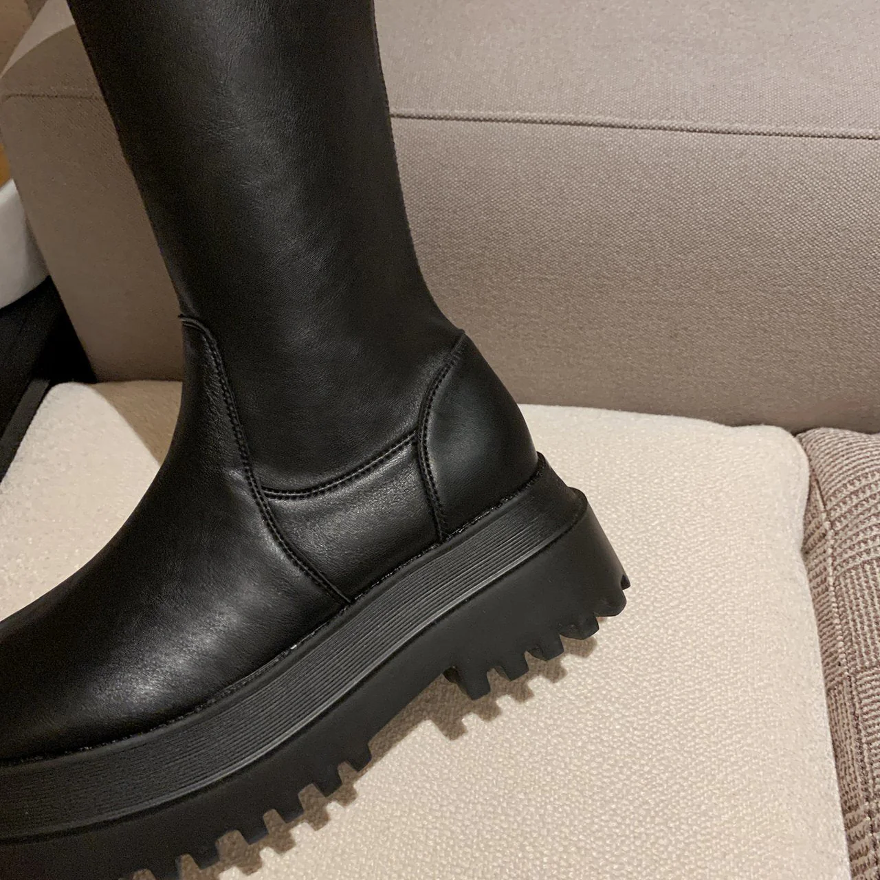 DEANWANGKT Christmas Gift  Fashion Women Boots Winter Heels Quality Long Comfort  Mujer Thigh High Boot Botas Mujer Zipper Knee-high Botas Para Mujer - Deanwangkt