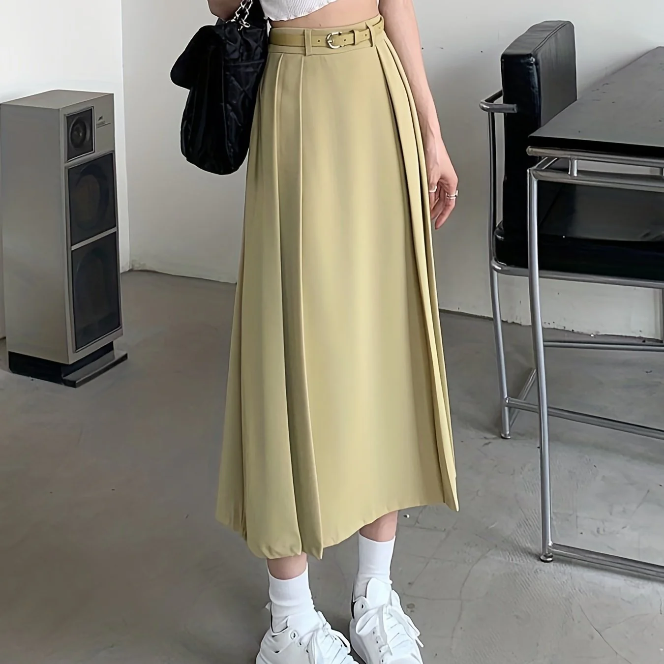 Pleated High Waist Skirt, Elegant Skirt For Spring & Summer, Women's Clothing - Deanwangkt