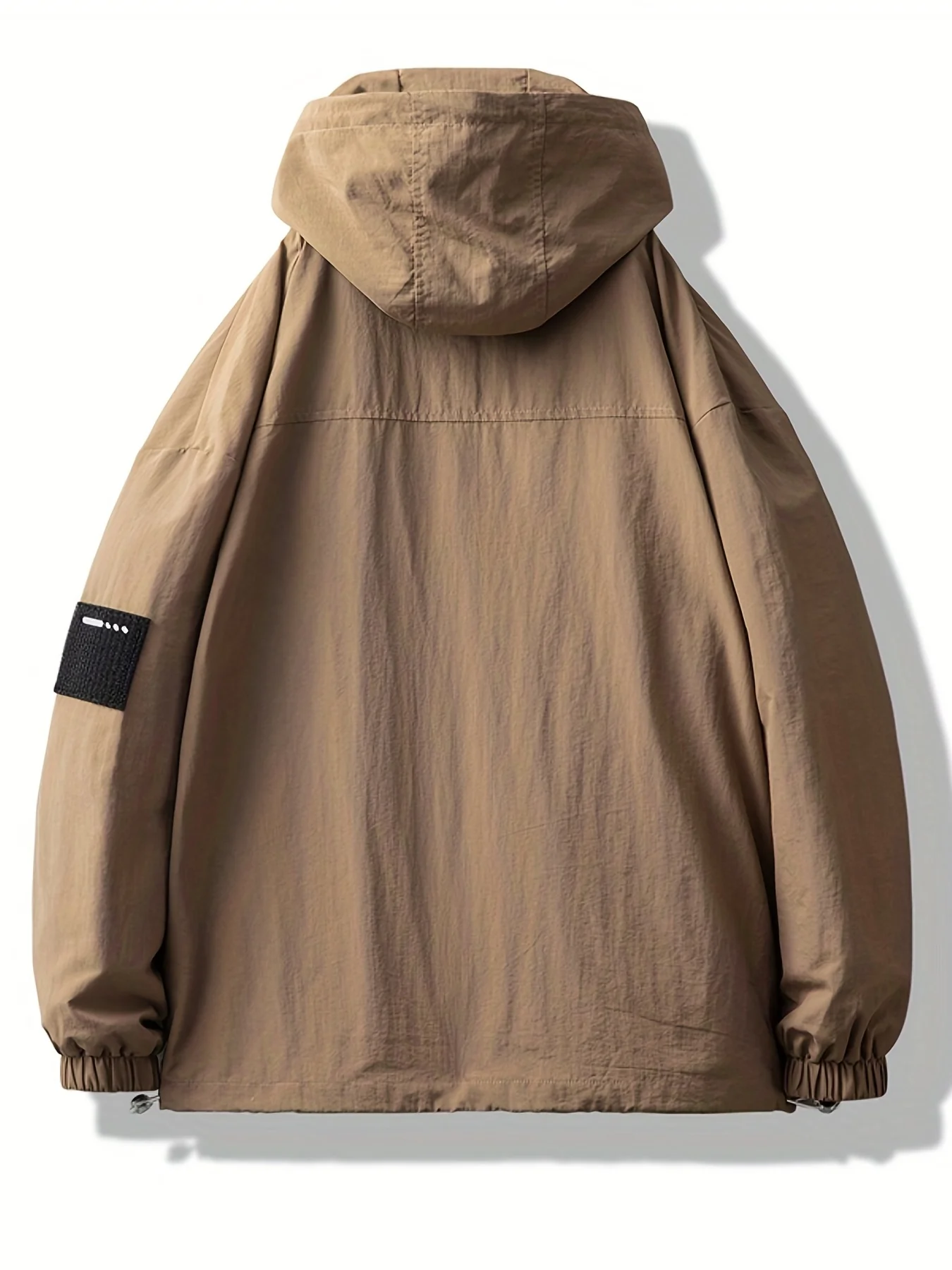 deanwangkt  Lightweight Hooded Windbreaker Jacket, Men's Casual Stand Collar Zip Up Nylon Jacket Coat For Spring Fall Outdoor Hiking Climbing Camping Cycling - Deanwangkt