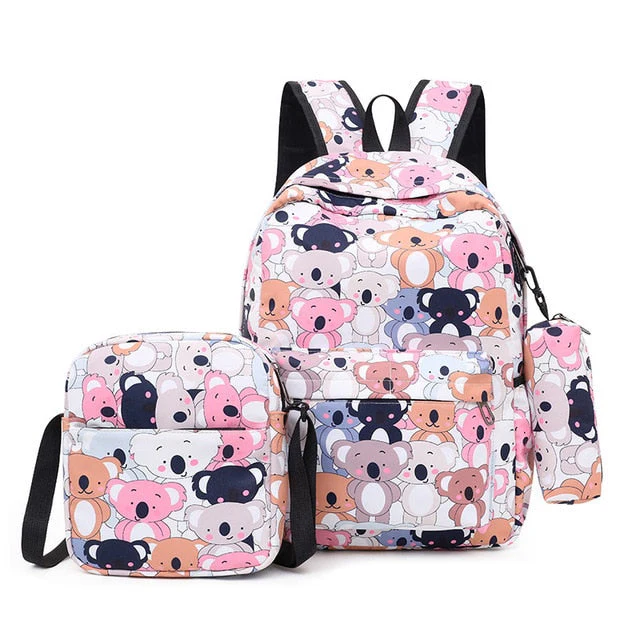 deanwangkt 3pcs/set Printing School Bags Backpacks Schoolbag Fashion Kids Lovely Backpack For Children Girls School bag Student Mochila sac - Deanwangkt