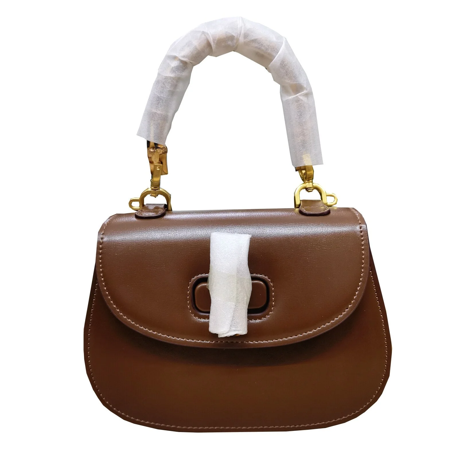 deanwangkt High quality Messenger Bag Bamboo Bag Handbag Saddle Bag Mahjong Bag Women Crossbody BagNew Leather Retro Fashion Women's Bag - Deanwangkt