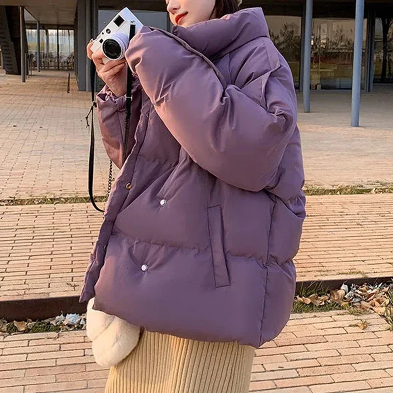 deanwangkt Winter Parkas Puffer Jacket Women New Fall Thicken Warm Oversized Coats Korean Fashion Button Down Coat Hot Sale - Deanwangkt