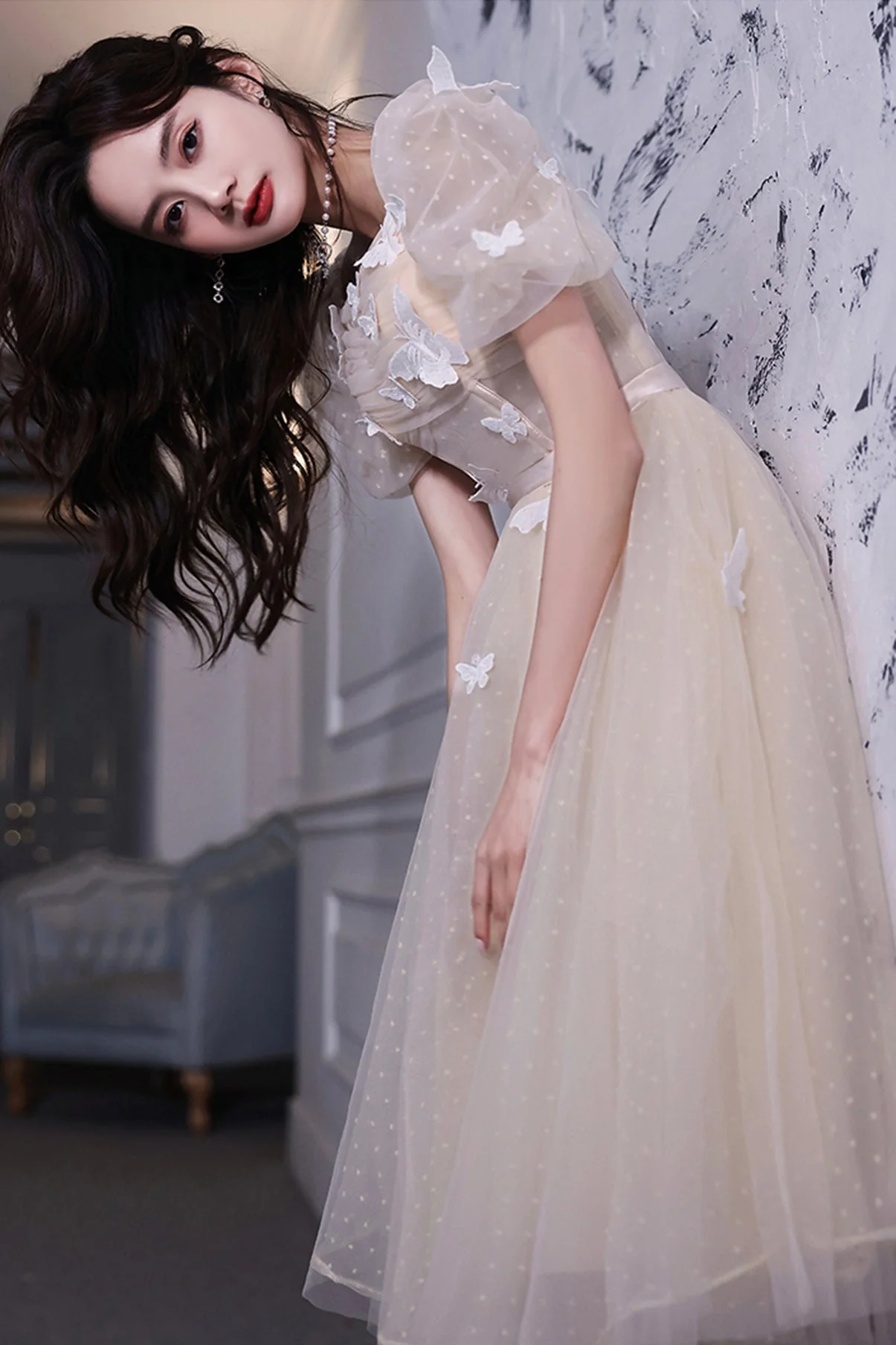 solvbao Champagne Lace Short Prom Dresses, A-Line Homecoming Dresses - Deanwangkt