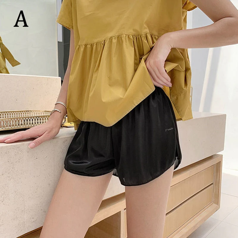 deanwangkt Women Shorts Stain Ice Silk Safety Pants Thin Loose Boxer Safety Shorty Under Skirt Bottom Pants Quick Dry Shorts for Women - Deanwangkt