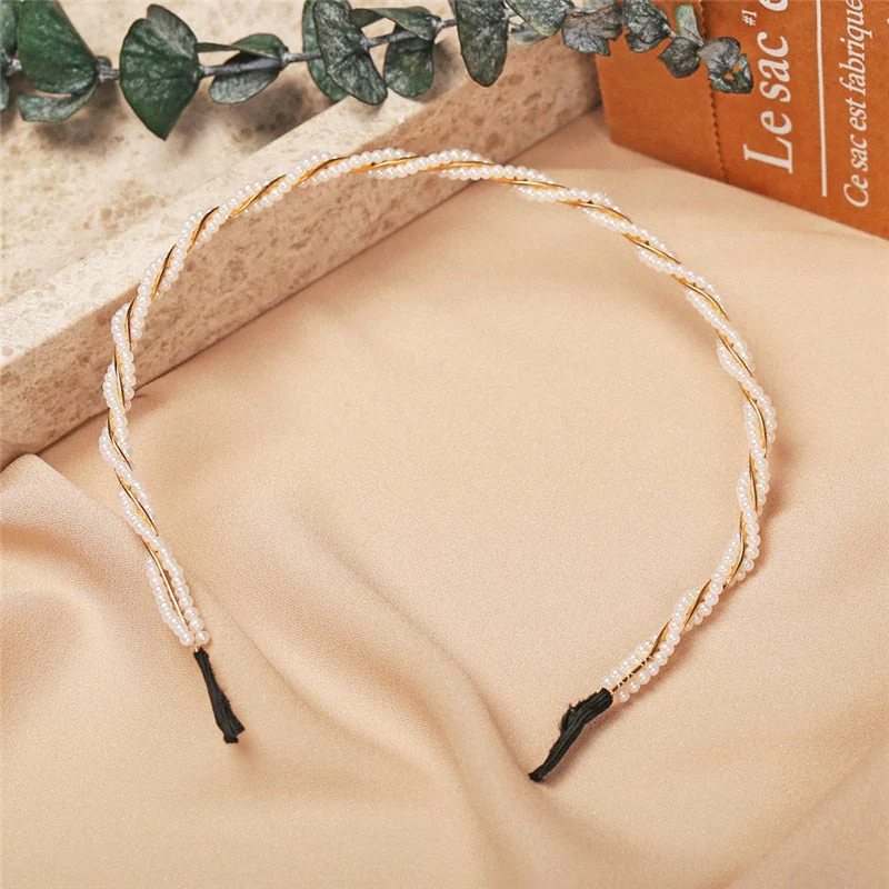 deanwangkt Hairbands New Luxury Big Pearl Bezel Women Girls Bow Sunflower Female Hair Hoops Hair Accessories Fashion Jewelry Headband - Deanwangkt
