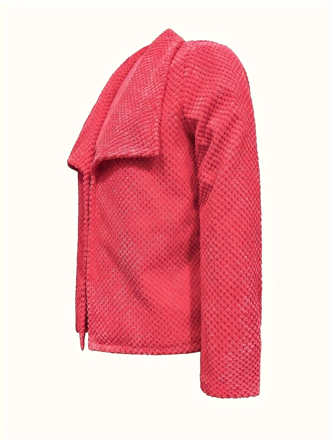 Open Front Lapel Jacket, Casual Long Sleeve Jacket For Fall & Winter, Women's Clothing - Deanwangkt